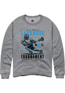 Rally Big Ten Mens Grey 2025 Mens Lacrosse Tournament Long Sleeve Crew Sweatshirt