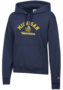Champion Michigan Wolverines Womens Blue Powerblend Hooded Sweatshirt