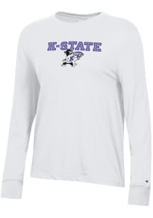 Champion K-State Wildcats Womens White Core Willie LS Tee