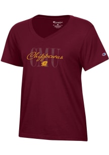 Champion Central Michigan Chippewas Womens Maroon Core Short Sleeve T-Shirt