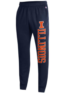 Champion Illinois Fighting Illini Mens Navy Blue Block Logo Sweatpants