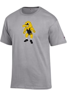 Champion Iowa Hawkeyes Grey Number One Wrestling Short Sleeve T Shirt