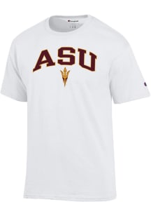 Champion Arizona State Sun Devils White Arch Mascot Short Sleeve T Shirt