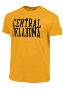 Champion Central Oklahoma Bronchos Gold Vintage Wash Arch Name Short Sleeve T Shirt