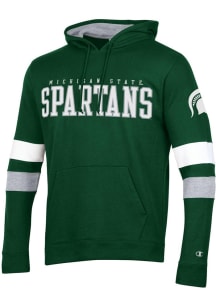 Champion Michigan State Spartans Mens Green Blocked Sleeve Long Sleeve Hoodie