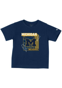 Champion Michigan Wolverines Toddler Blue Lightning Short Sleeve T-Shirt
