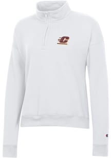 Champion Central Michigan Chippewas Womens White Powerblend Qtr Zip