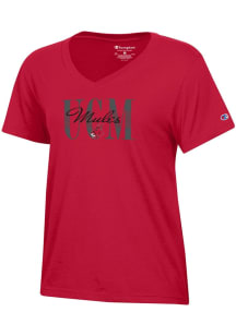 Champion Central Missouri Mules Womens Red Core Short Sleeve T-Shirt