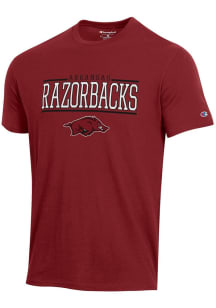 Champion Arkansas Razorbacks Crimson Stadium High Density Short Sleeve T Shirt