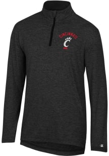 Champion Cincinnati Bearcats Mens Charcoal Stadium Sueded Long Sleeve Qtr Zip Pullover