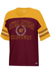 Champion Central Michigan Chippewas Womens Maroon Fan Short Sleeve T-Shirt