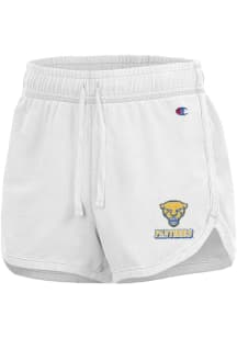Champion Pitt Panthers Womens White Curved Shorts