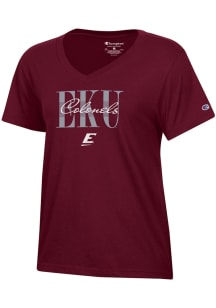 Champion Eastern Kentucky Colonels Womens Maroon Core Short Sleeve T-Shirt