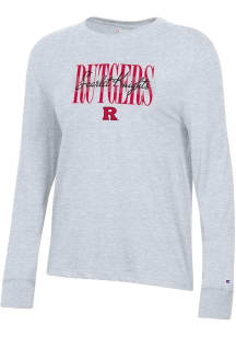 Champion Rutgers Scarlet Knights Womens Grey Core LS Tee