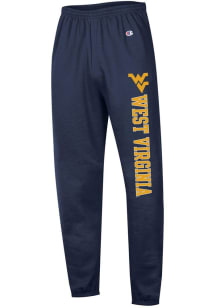 Champion West Virginia Mountaineers Mens Navy Blue Powerblend Fleece Sweatpants