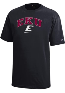 Champion Eastern Kentucky Colonels Youth Black Arch Mascot Short Sleeve T-Shirt