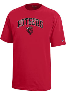 Champion Rutgers Scarlet Knights Youth Red Arch Mascot Short Sleeve T-Shirt
