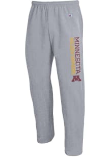 Champion Minnesota Golden Gophers Mens Grey Powerblend Open Bottom Sweatpants