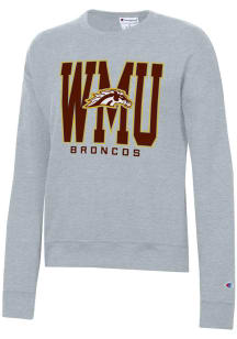 Champion Western Michigan Broncos Womens Grey Powerblend Crew Sweatshirt