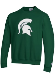 Champion Michigan State Spartans Mens Green Arch Mascot Series Long Sleeve Crew Sweatshirt