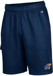Champion Kansas Jayhawks Mens Navy Blue Stadium Fleece Cargo Shorts
