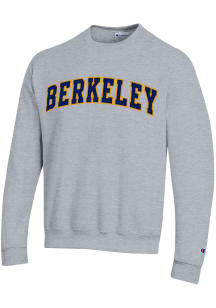 Champion Cal Golden Bears Mens Grey Arch Name Long Sleeve Crew Sweatshirt