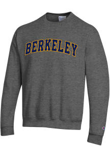 Champion Cal Golden Bears Mens Charcoal Arch Name Long Sleeve Crew Sweatshirt