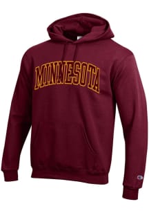 Champion Minnesota Golden Gophers Mens Maroon Arch Name Long Sleeve Hoodie