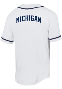 Champion Michigan Wolverines Mens White Super Fan Button Down Baseball Jersey