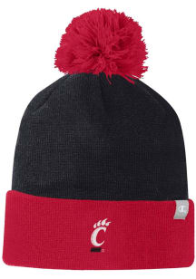 Champion Cincinnati Bearcats Black Two Color Cuffed Beanie Pom Mens Knit Hat