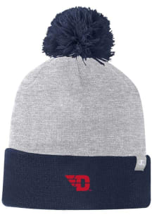 Champion Dayton Flyers Grey Two Color Cuffed Beanie Pom Mens Knit Hat