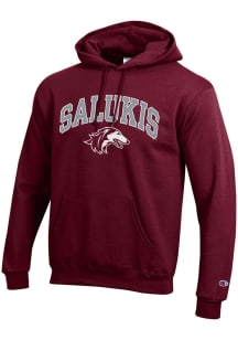 Champion Southern Illinois Salukis Mens Maroon Arch Mascot Long Sleeve Hoodie