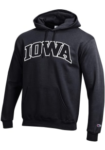 Champion Iowa Hawkeyes Mens Black Tonal Arch Name Long Sleeve Hoodie