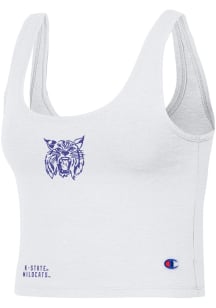 Champion K-State Wildcats Womens White Scoop Crop Tank Top