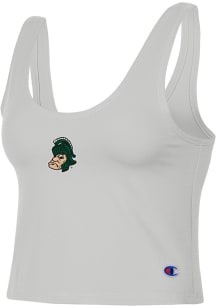 Champion Michigan State Spartans Womens Ash Scoop Crop Tank Top