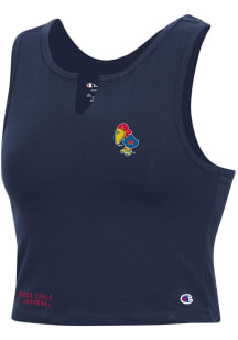 Champion Kansas Jayhawks Womens Navy Blue V Notch Tank Top
