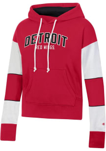 Champion Detroit Red Wings Womens Red Super Fan Hooded Sweatshirt