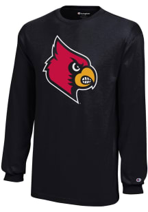 Champion Louisville Cardinals Youth Black Primary Logo Long Sleeve T-Shirt