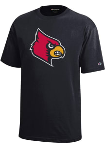 Champion Louisville Cardinals Youth Black Arch Mascot Graphic Short Sleeve T-Shirt
