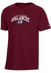 Champion Colorado Avalanche Youth Maroon Clear Gel Cross Sticks Short Sleeve T-Shirt