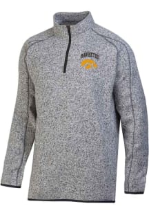 Champion Iowa Hawkeyes Mens Grey Stadium Artic Fleece Long Sleeve Qtr Zip Pullover