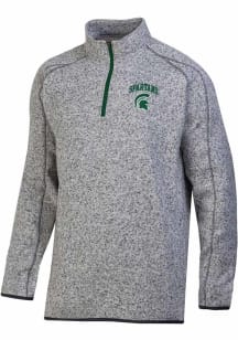 Champion Michigan State Spartans Mens Grey Stadium Artic Fleece Long Sleeve Qtr Zip Pullover