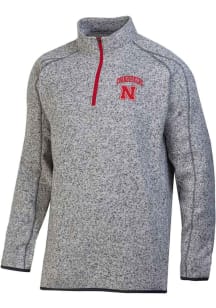 Champion Nebraska Cornhuskers Mens Grey Stadium Artic Fleece Long Sleeve Qtr Zip Pullover