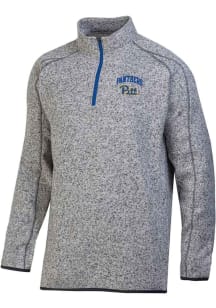 Champion Pitt Panthers Mens Grey Stadium Artic Fleece Long Sleeve Qtr Zip Pullover