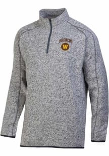 Champion Western Michigan Broncos Mens Grey Stadium Artic Fleece Long Sleeve Qtr Zip Pullover