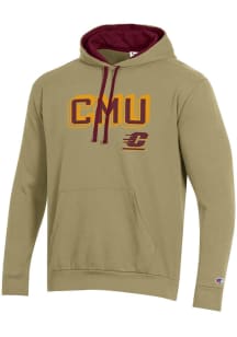 Champion Central Michigan Chippewas Mens Tan Stadium Fleece Long Sleeve Hoodie