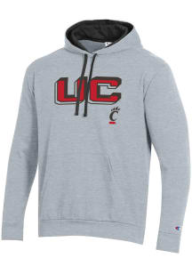 Champion Cincinnati Bearcats Mens Grey Stadium Fleece Long Sleeve Hoodie