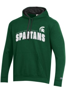 Champion Michigan State Spartans Mens Green Stadium Fleece Long Sleeve Hoodie