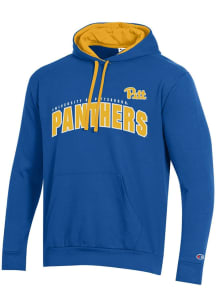 Champion Pitt Panthers Mens Blue Stadium Fleece Long Sleeve Hoodie