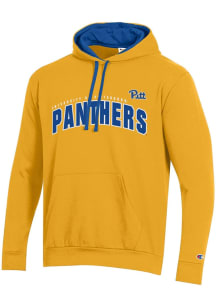 Champion Pitt Panthers Mens Gold Stadium Fleece Long Sleeve Hoodie